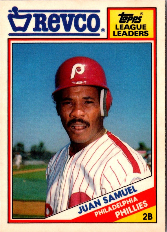 1988 Topps Revco League Leaders Juan Samuel #7