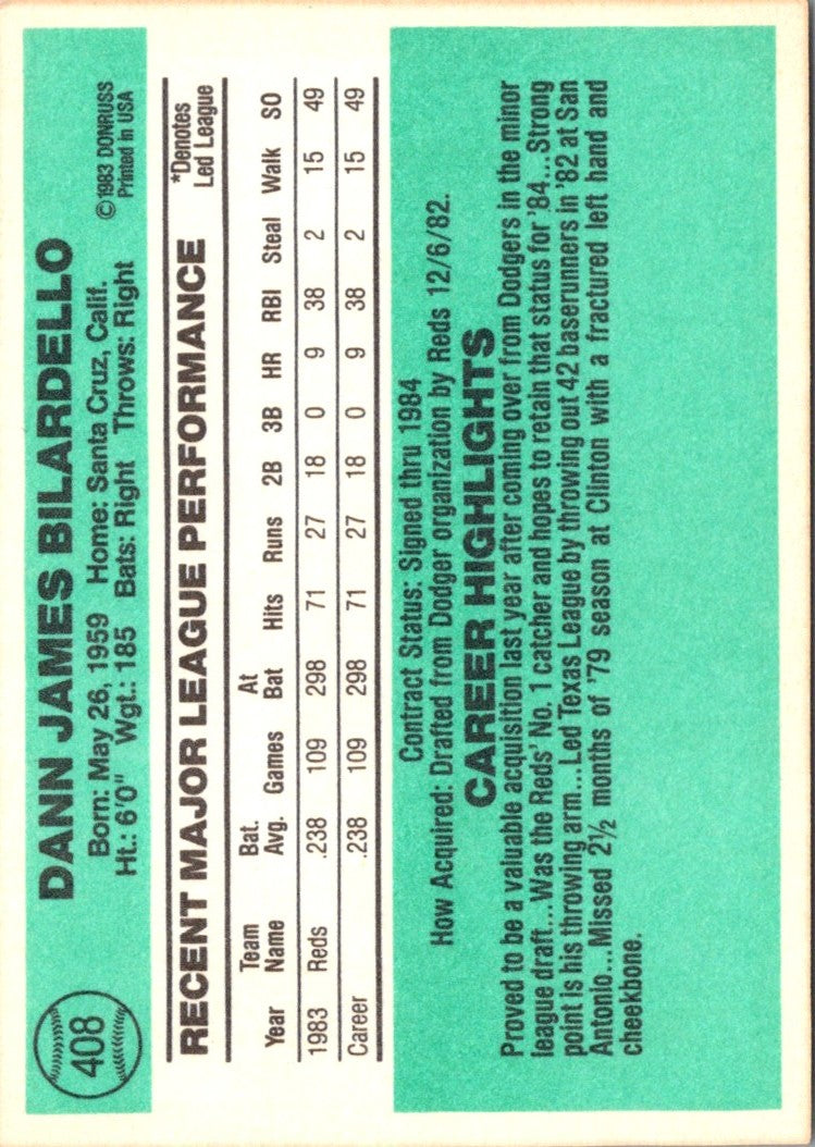 1984 Donruss Dann Bilardello