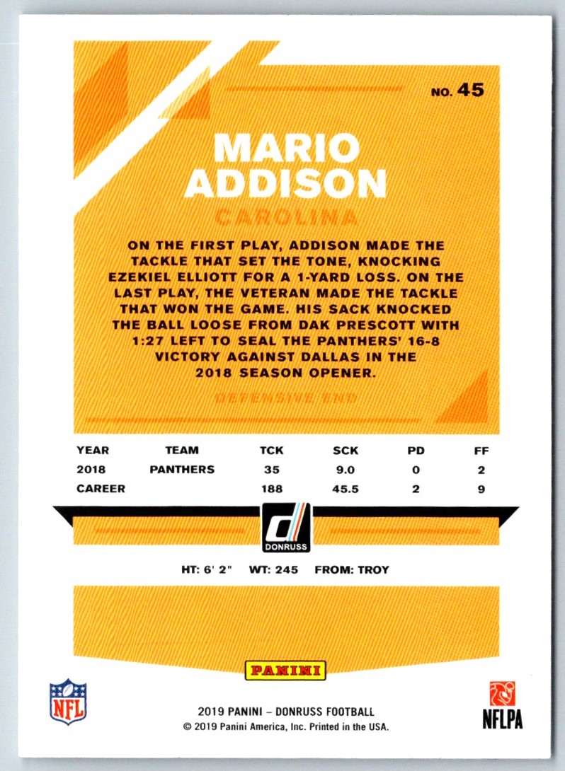 2019 Donruss Mario Addison