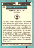 1991 Donruss  Diamond  Kings Barry Bonds #4