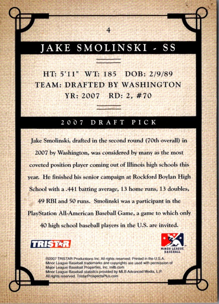 2007 Tristar Prospects Plus Jake Smolinski