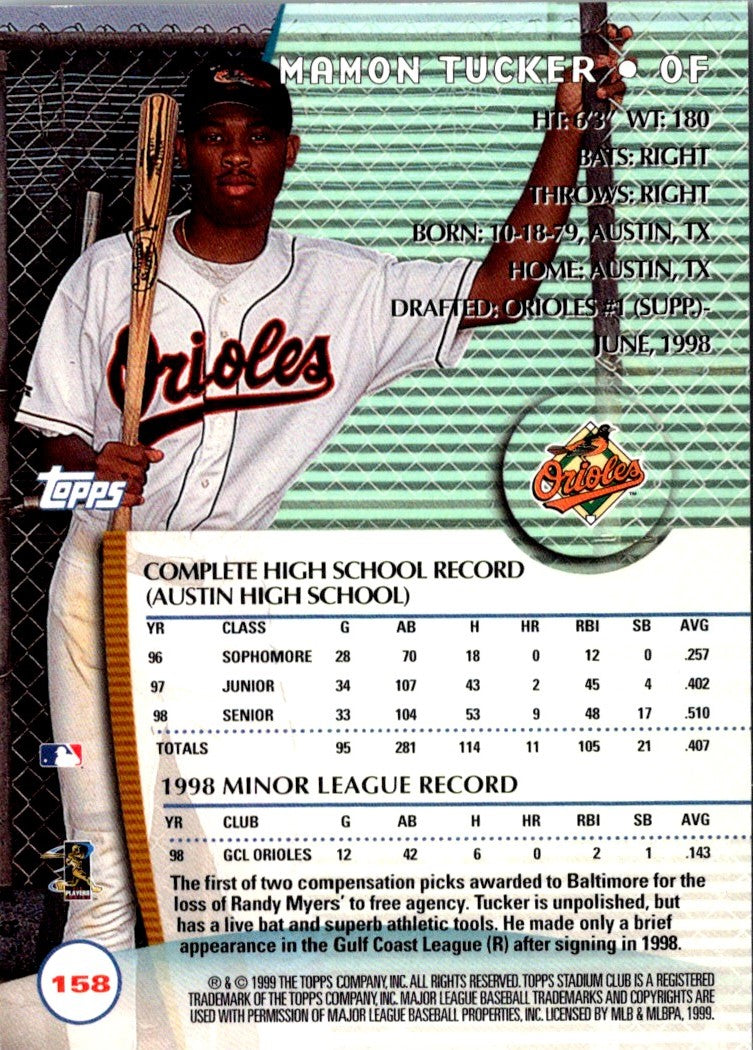 1999 Stadium Club Mamon Tucker