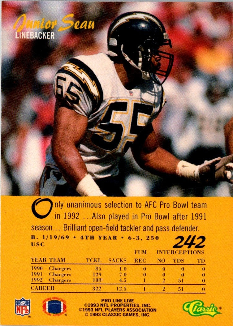 1993 Pro Line Live Junior Seau