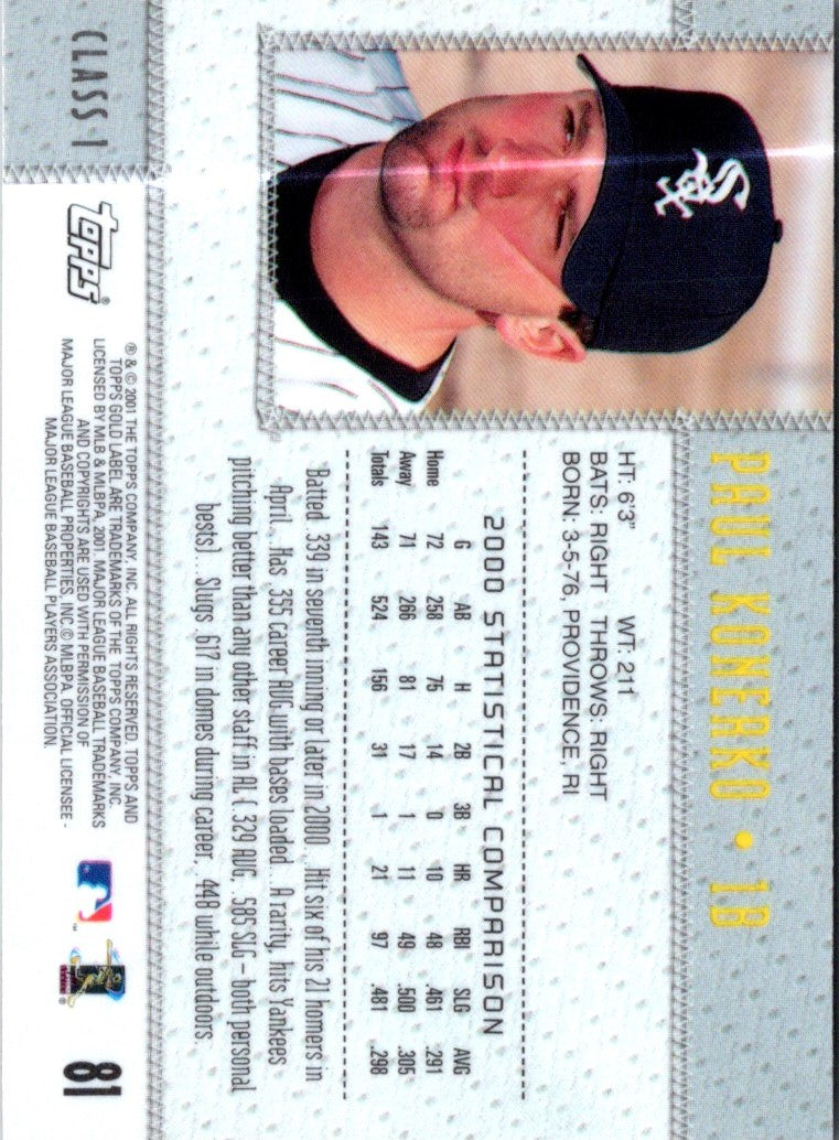 2001 Topps Gold Label Paul Konerko