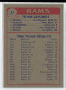 1985 Topps Rams Team Leaders
