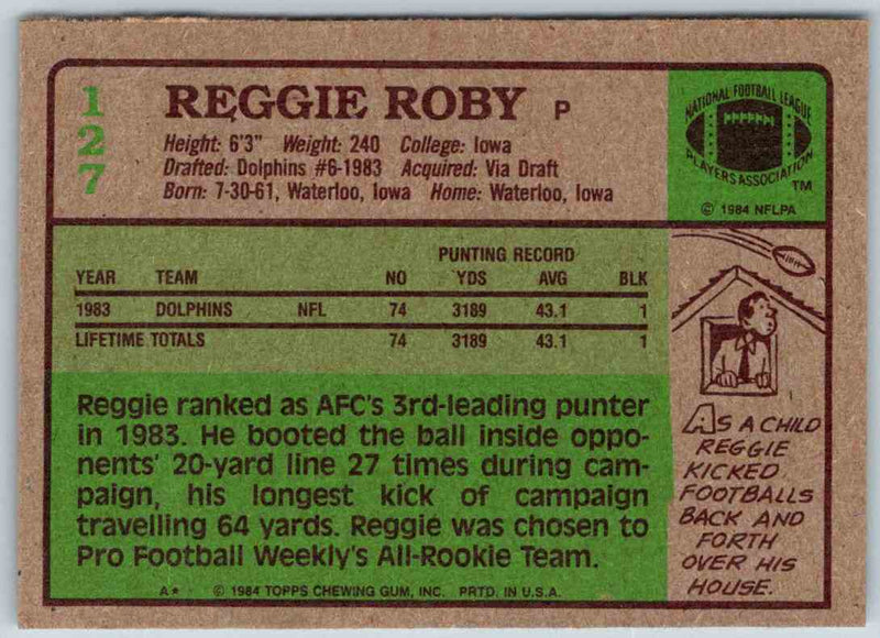 1985 Topps Reggie Roby