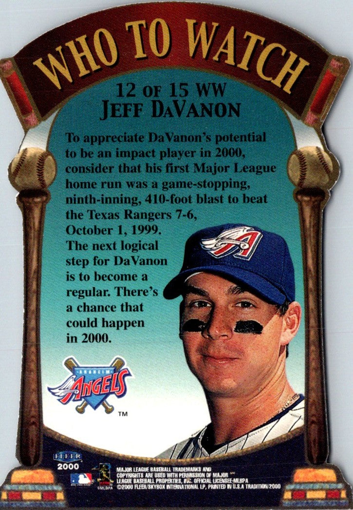 2000 Fleer Tradition Who To Watch Jeff DaVanon