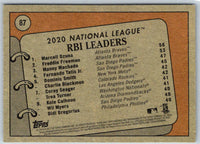 2021 Topps Heritage 2020 NL RBI Leaders - Manny Machado/Marcell Ozuna/Freddie Freeman LL #87