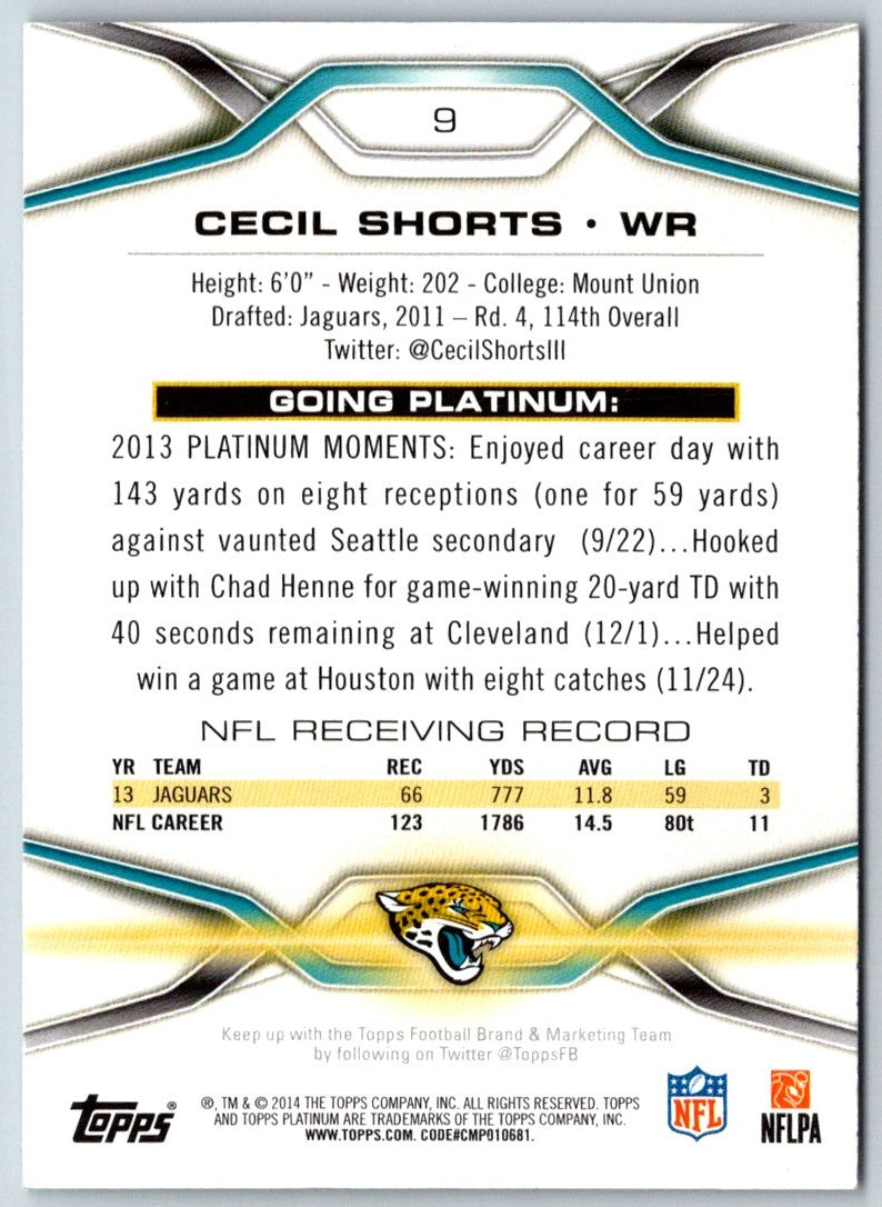 2014 Topps Inception Cecil Shorts