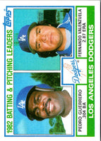 1983 Topps Dodgers Team Leaders - Pedro Guerrero/Fernando Valenzuela #681
