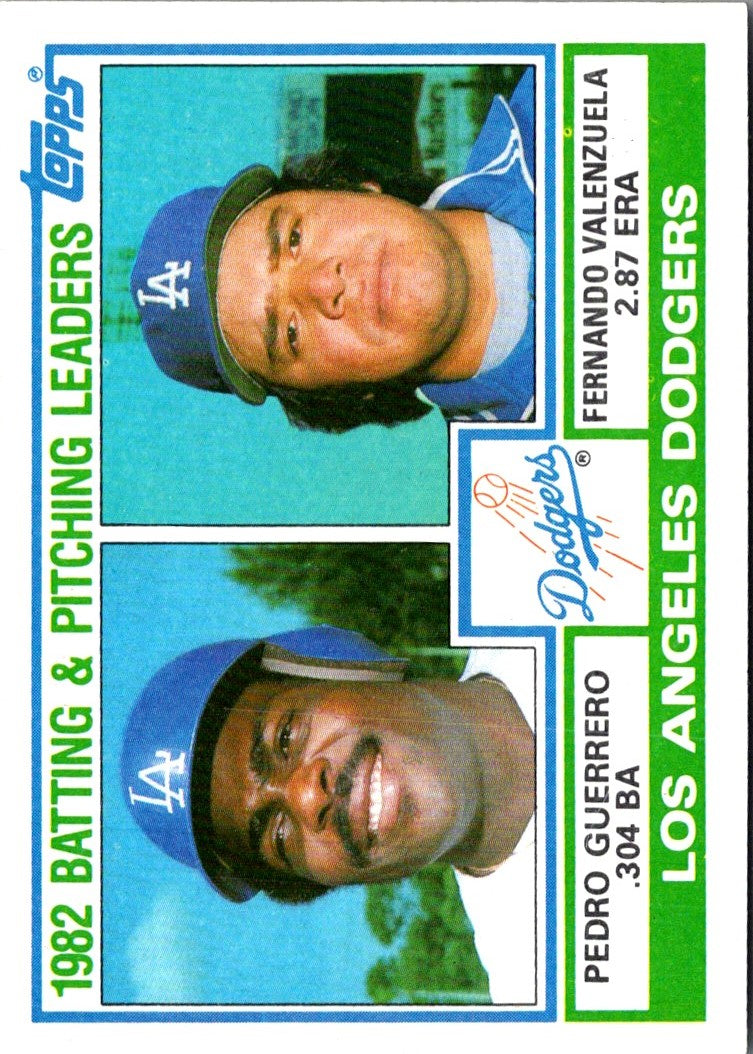 1983 Topps Dodgers Team Leaders - Pedro Guerrero/Fernando Valenzuela