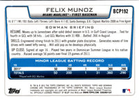 2012 Bowman Chrome Prospects Felix Munoz #BCP192