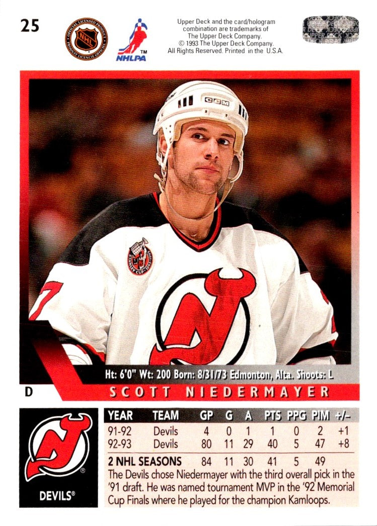 1993 Upper Deck Scott Niedermayer