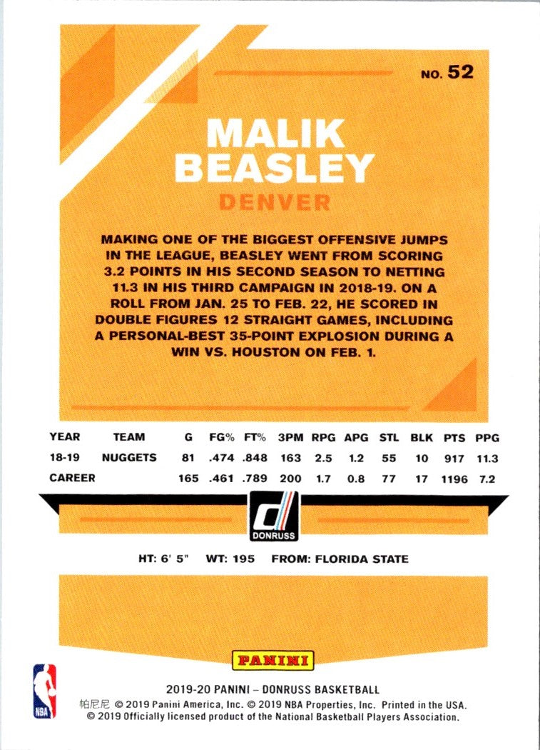 2019 Donruss Malik Beasley