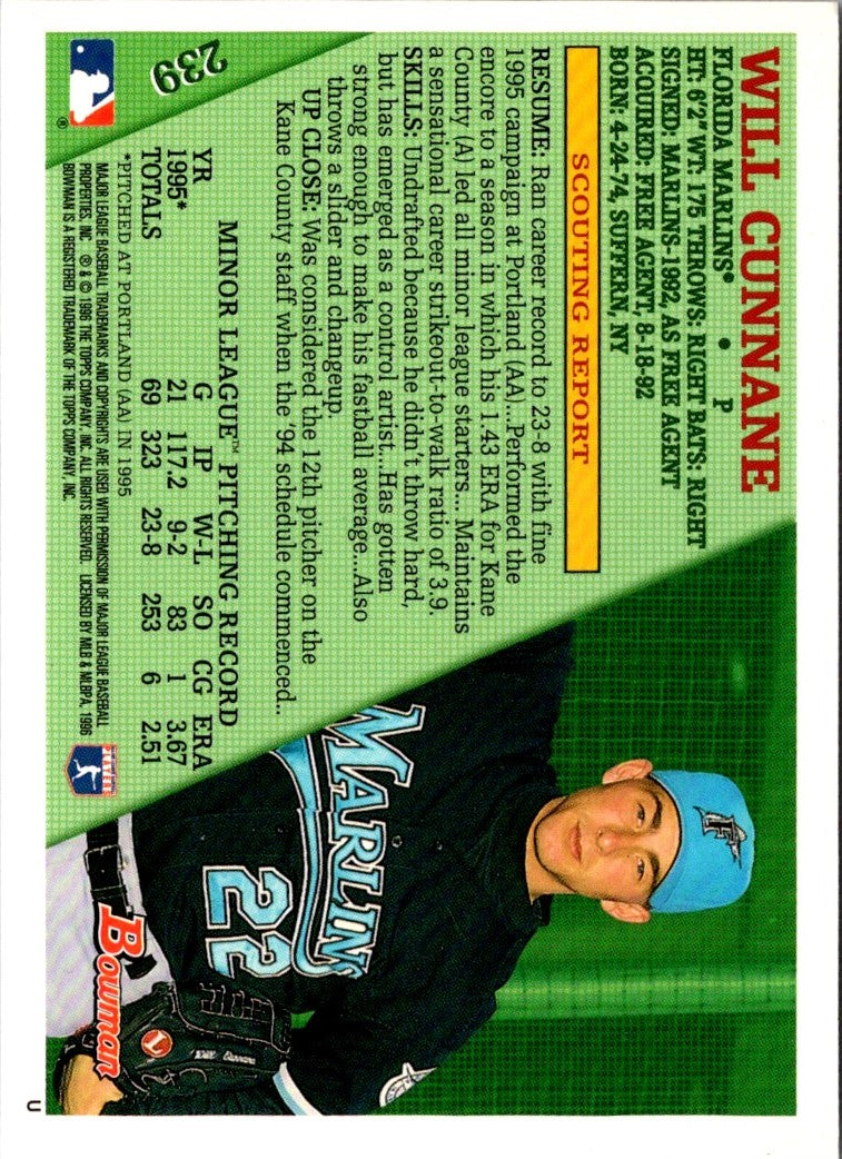 1996 Bowman Will Cunnane