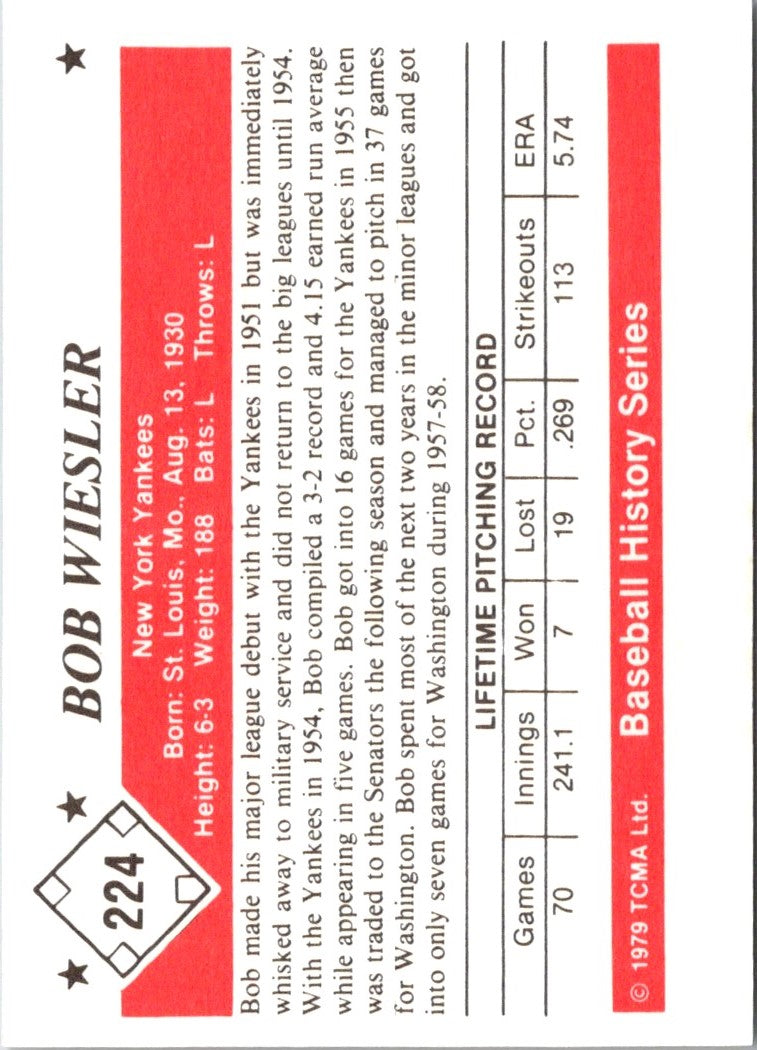 1979 TCMA 50's Bob Wiesler