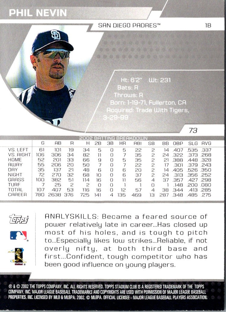 2002 Stadium Club Phil Nevin