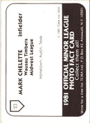 1981 TCMA Wausau Timbers Mark Chelette