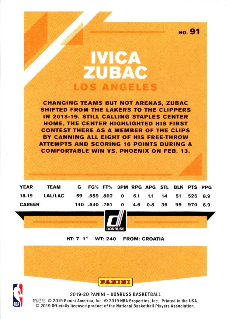 2019 Donruss Ivica Zubac