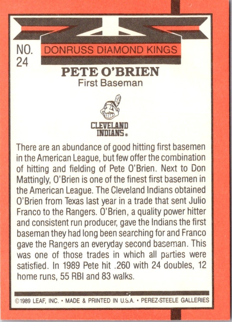 1987 Donruss Pete O'Brien