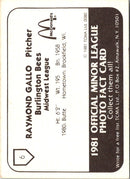 1981 TCMA Burlington Bees Raymond Gallo