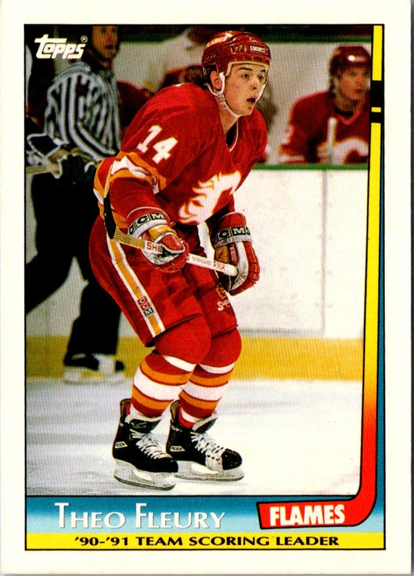 1991 Topps Team Scoring Leaders Theo Fleury #14