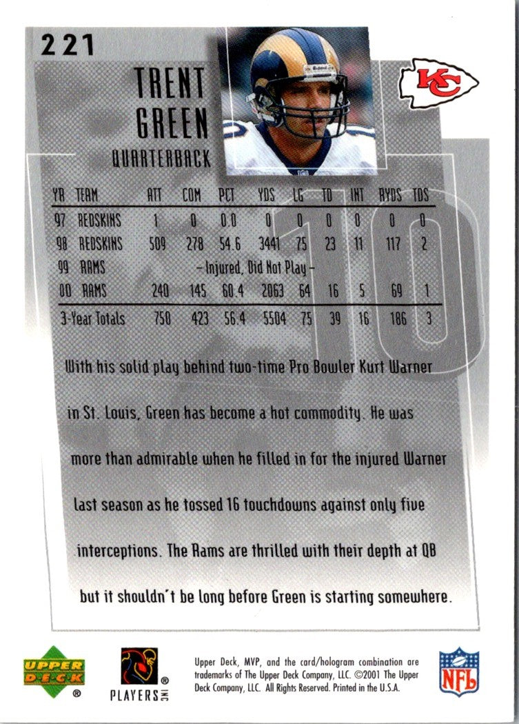 2001 Upper Deck MVP Trent Green