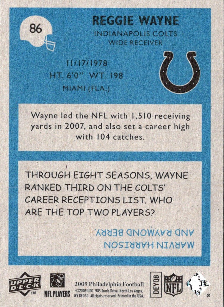 2009 Upper Deck Reggie Wayne