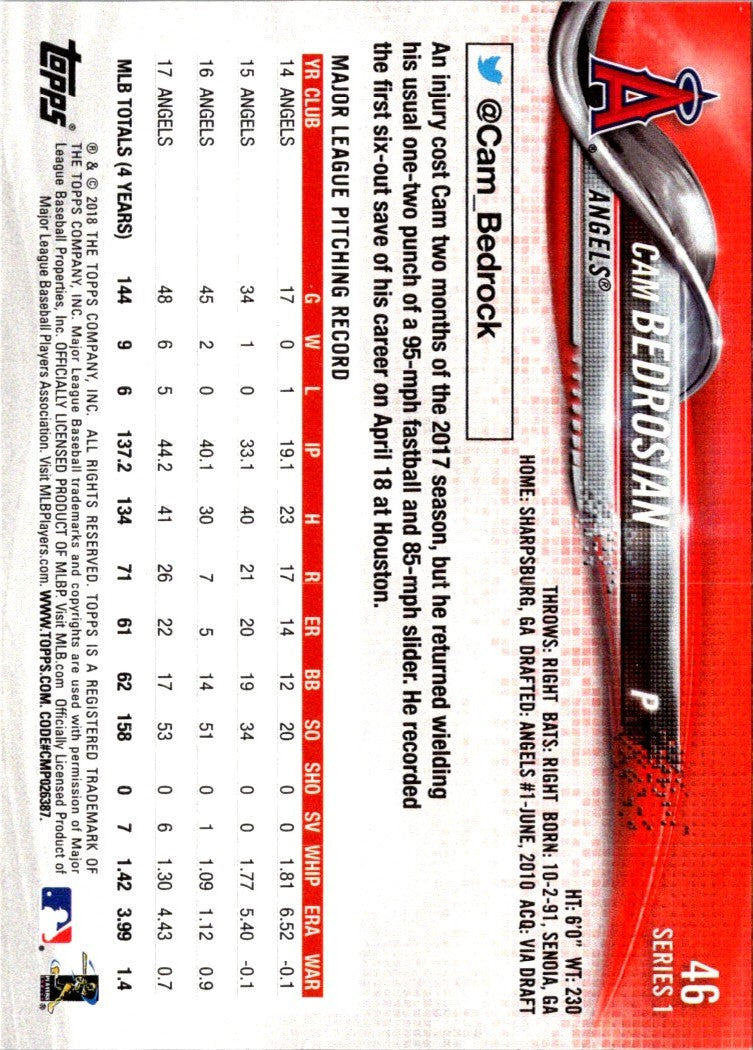 2018 Topps Cam Bedrosian
