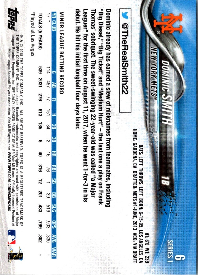 2018 Topps Dominic Smith