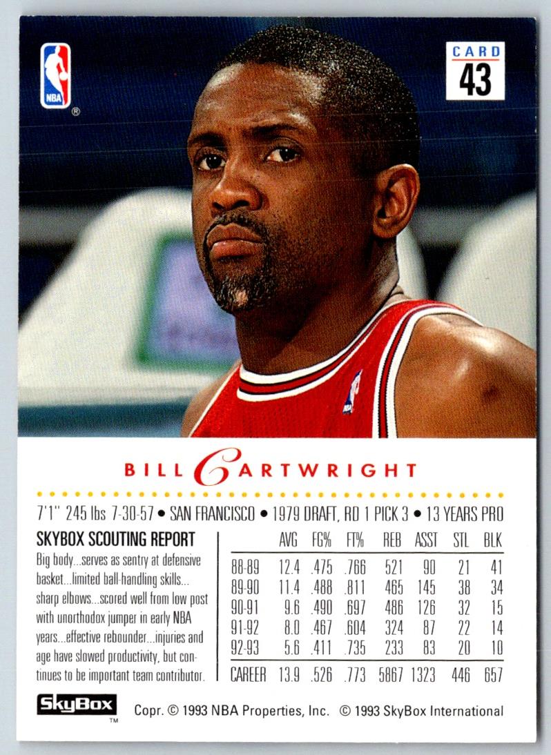 1993 SkyBox Bill Cartwright