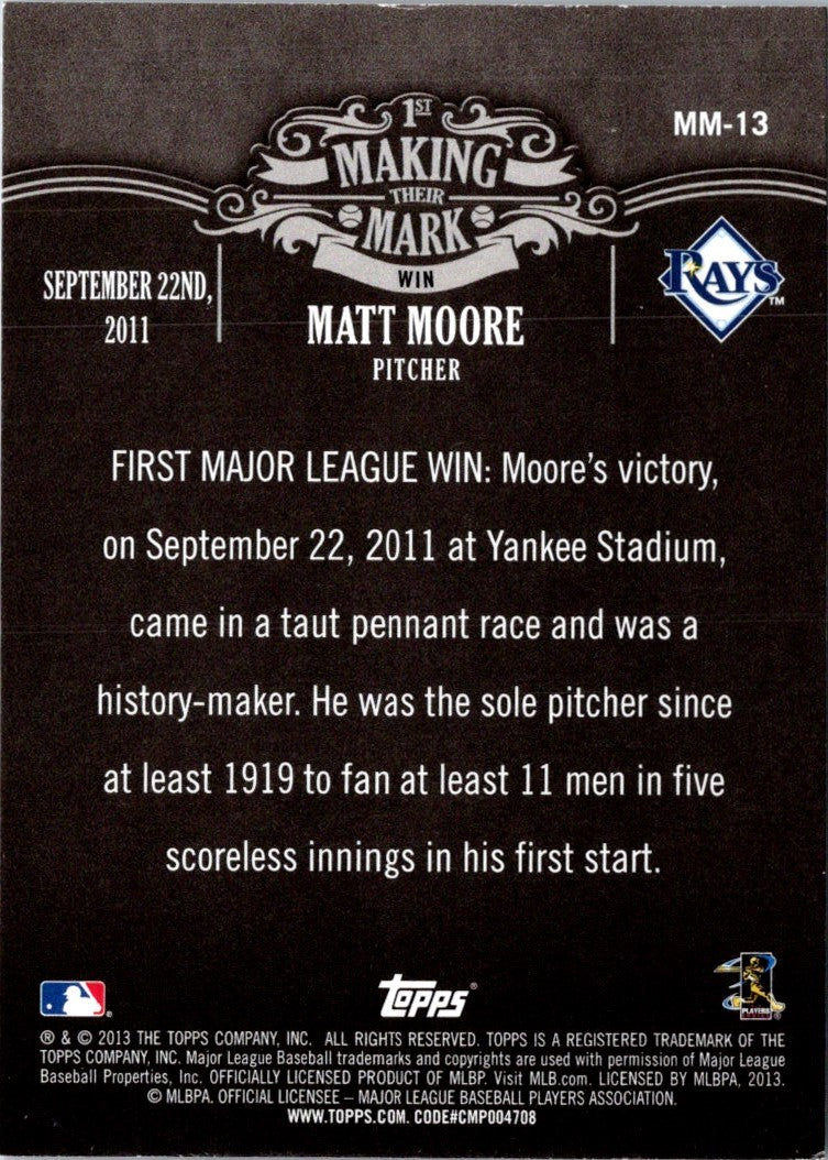 2013 Topps Making Their Mark Matt Moore