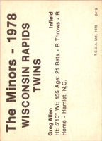 1978 TCMA Wisconsin Rapids Twins Greg Allen #419