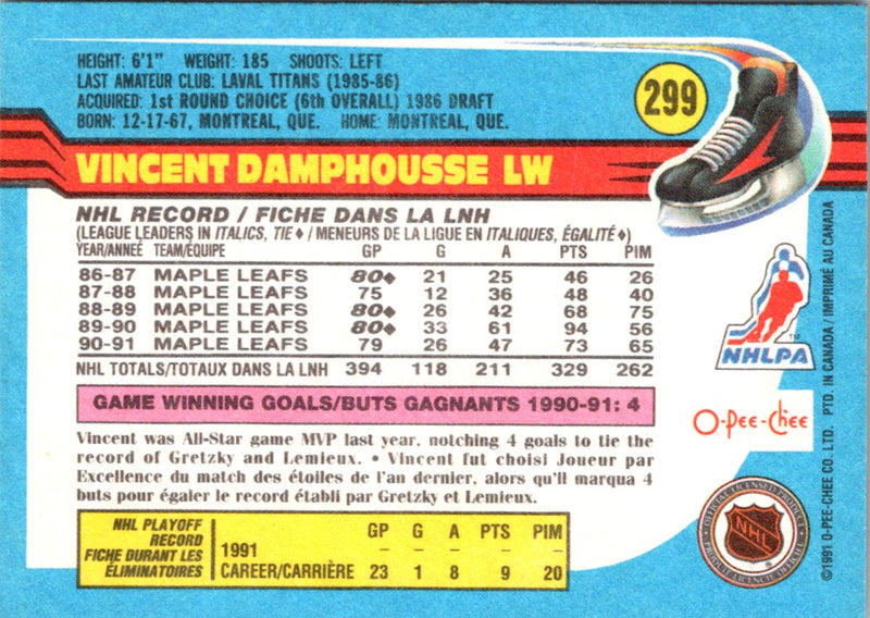 1991 O-Pee-Chee Vincent Damphousse