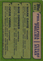 1982 Topps Phillies Future Stars - Mark Davis/Bob Dernier/Ozzie Virgil #231 Rookie