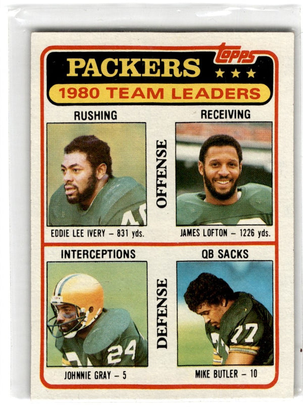 1981 Topps Eddie Lee Ivery/James Lofton/Johnnie Gray/Mike Butler #151