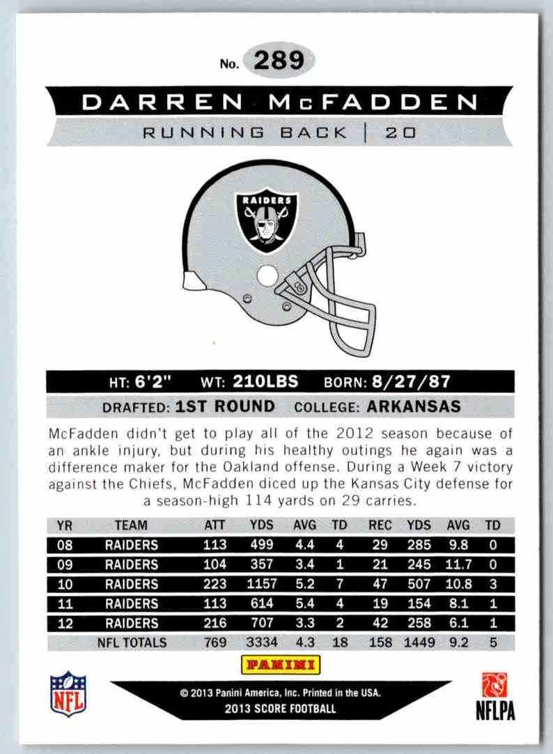 2013 Score Darren McFadden