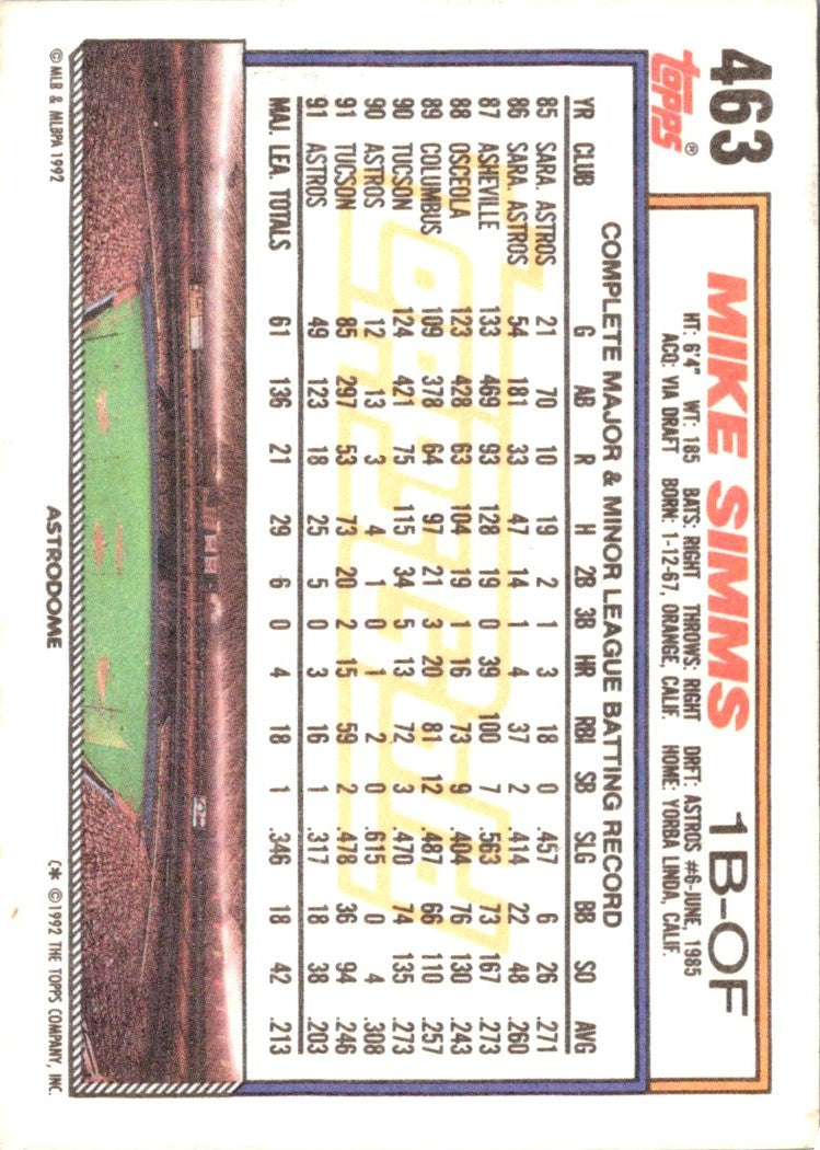 1992 Topps Mike Simms