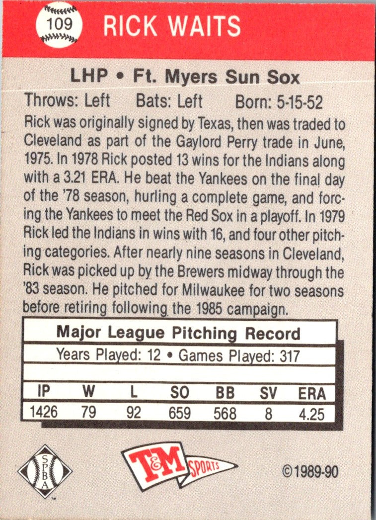 1989 T&M Senior League Rick Waits