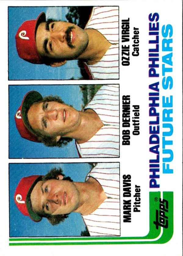 1982 Topps Phillies Future Stars - Mark Davis/Bob Dernier/Ozzie Virgil #231 Rookie