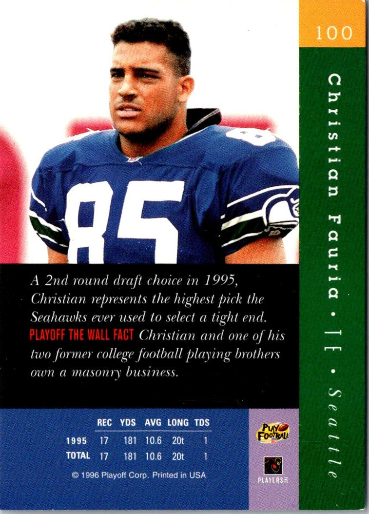 1996 Playoff Absolute Christian Fauria