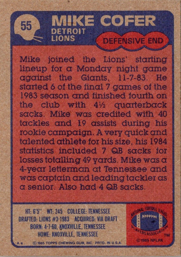 1985 Topps Michael Cofer