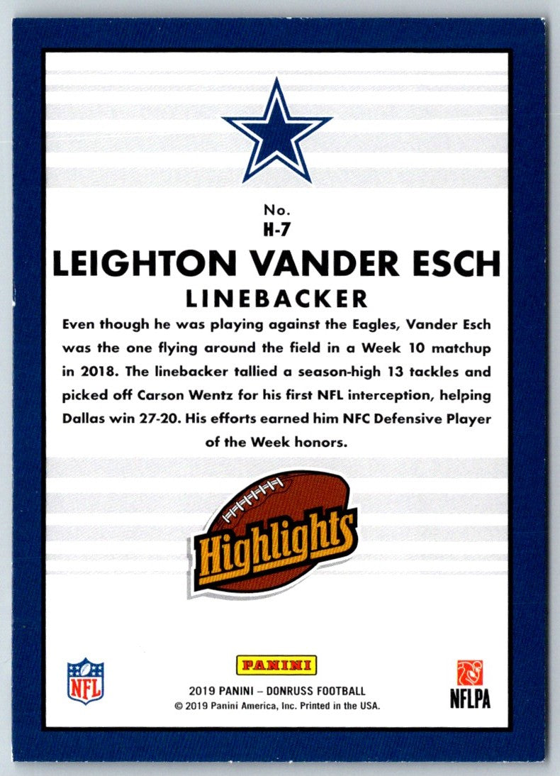 2019 Donruss Highlights Leighton Vander Esch