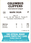 1985 TCMA Columbus Clippers Mark Silva