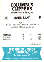 1985 TCMA Columbus Clippers Mark Silva #24