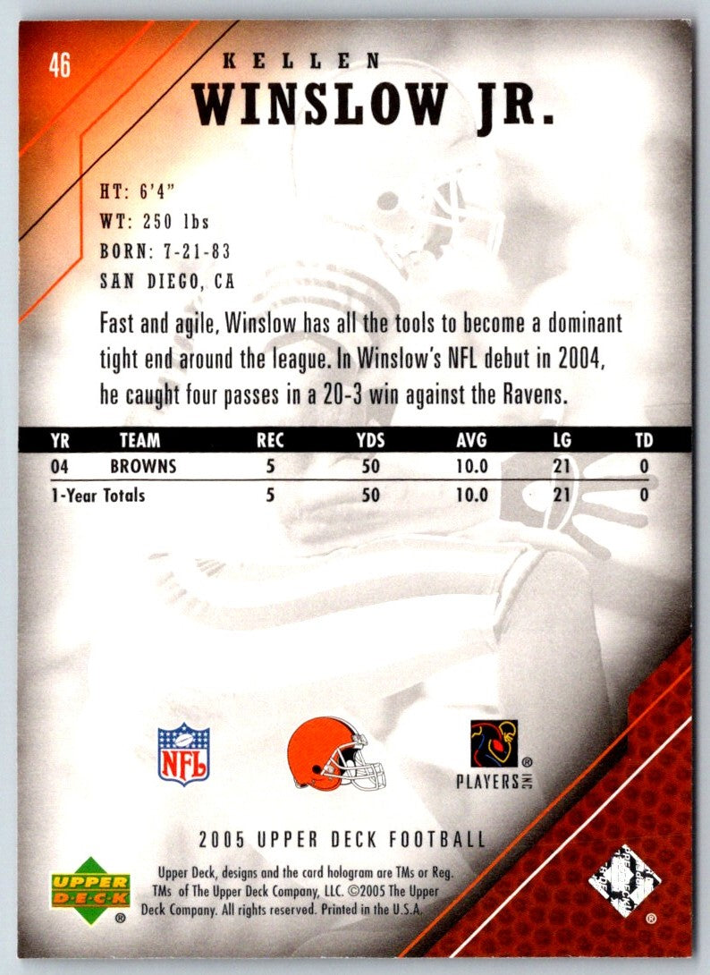 2005 Upper Deck Kellen Winslow Jr.