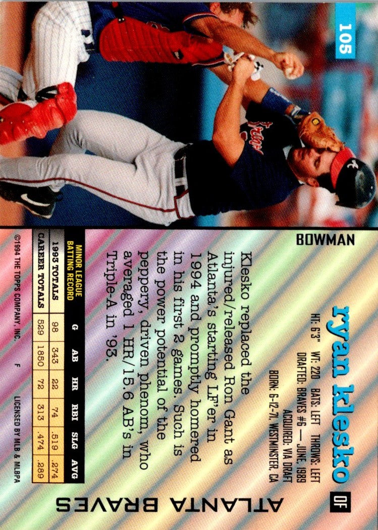 1994 Bowman Ryan Klesko