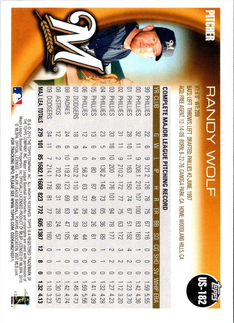 2010 Topps Update Randy Wolf