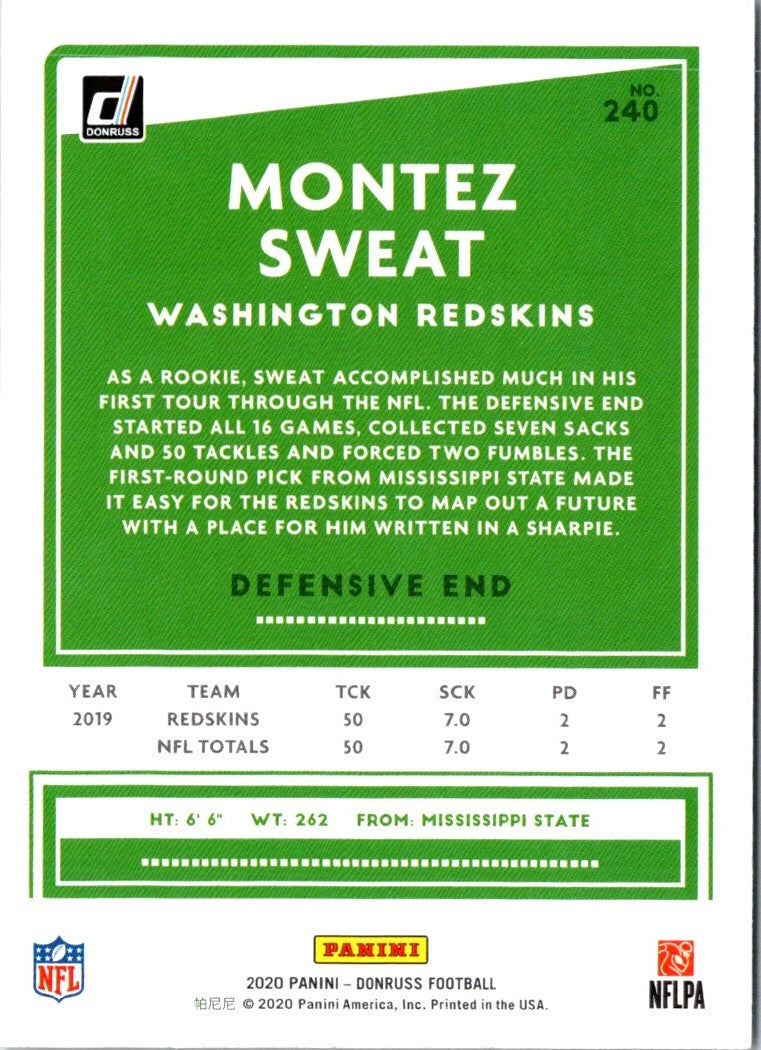 2020 Donruss Montez Sweat