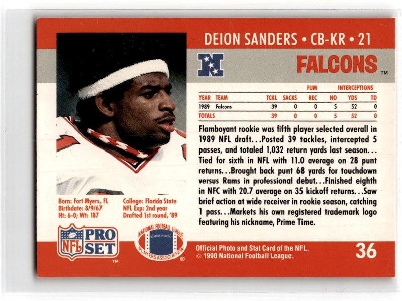 1990 Pro Set FACT Cincinnati Deion Sanders